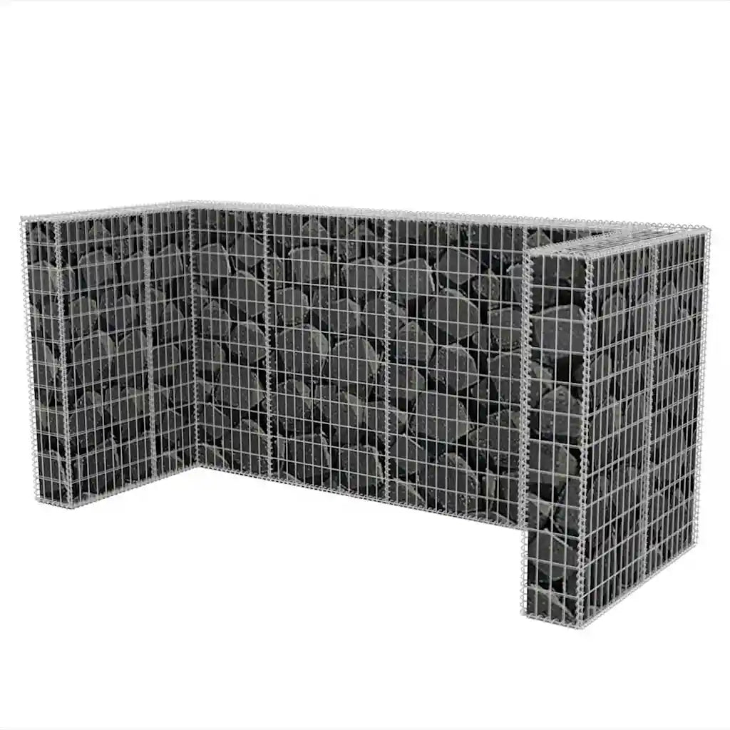 Gabbione in Rete in Acciaio per 3 Cassonetti 250x100x120 cm 142560