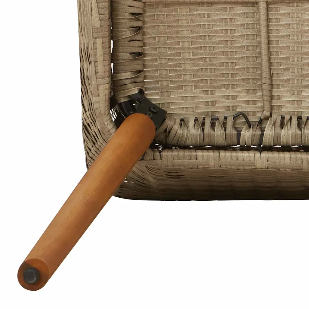 Set da Pranzo per Giardino con cuscino 9 pcs Beige polyrattan 3261704