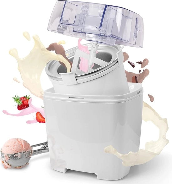 Macchina per l'Ice - Crea Gelato - Soft Ice Machine per Casa - 540 W - 1,5 L - Bianco