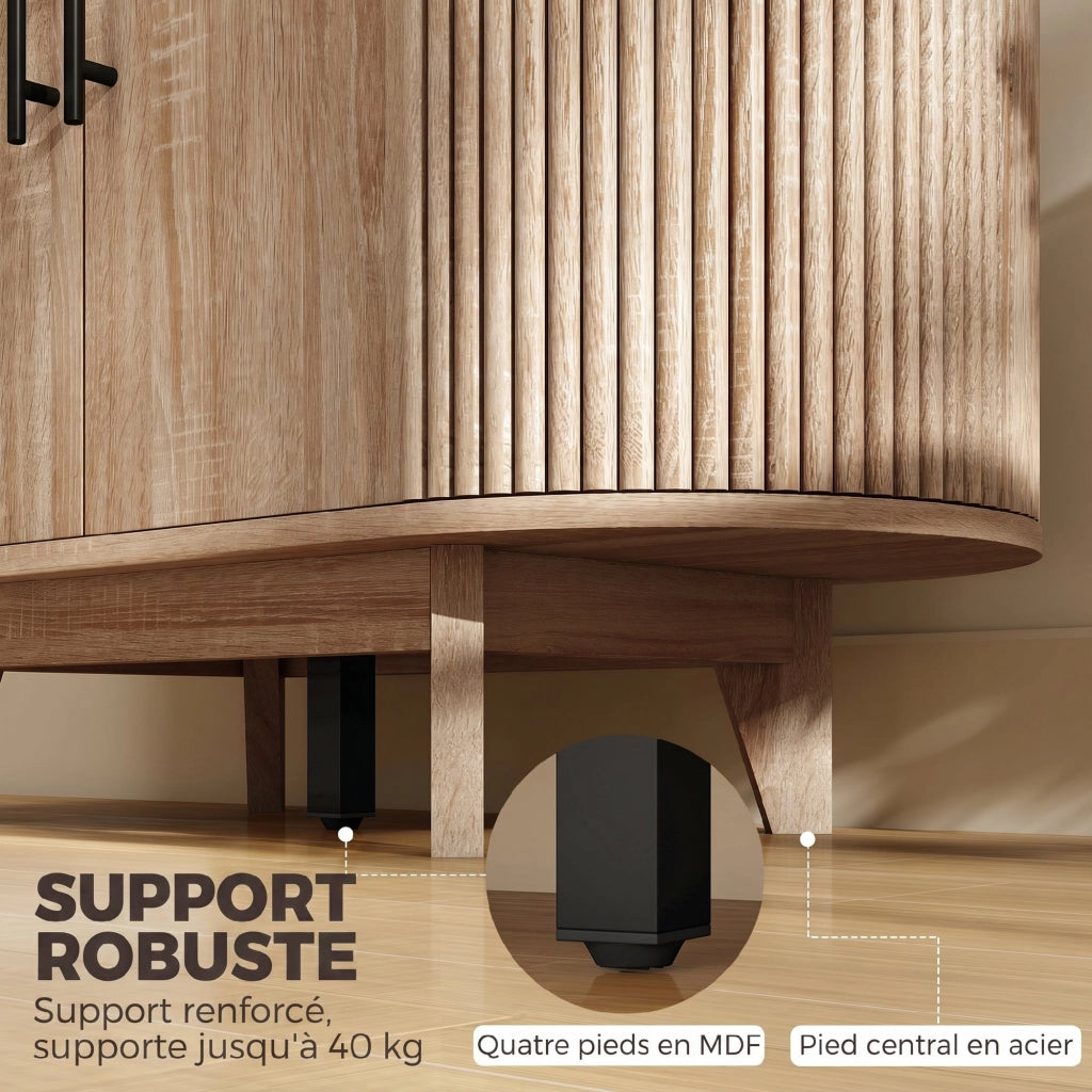 Buffet con 4 ante e ripiani regolabili ¨C Minimal ¨C Rovere 90x40x76