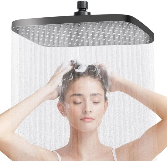 Regendouche adattabile in acciaio inox per la doccia - Testa d'acqua quadrata a risparmio d'acqua