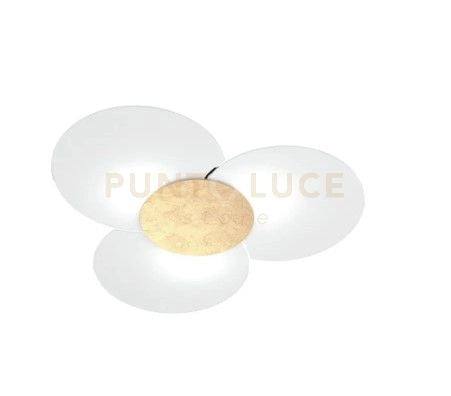 CLOVER APPLIQUE-PLAFONIERA D.100 CM 6 LUCI FOGLIA ORO 1114-100-FO