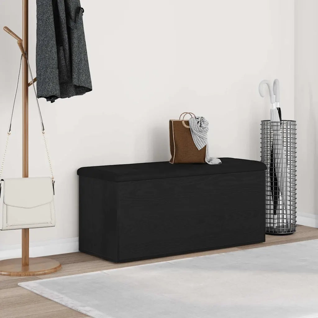 Panchina con contenitore Rovere nero 102 x 42 x 45 cm 862985