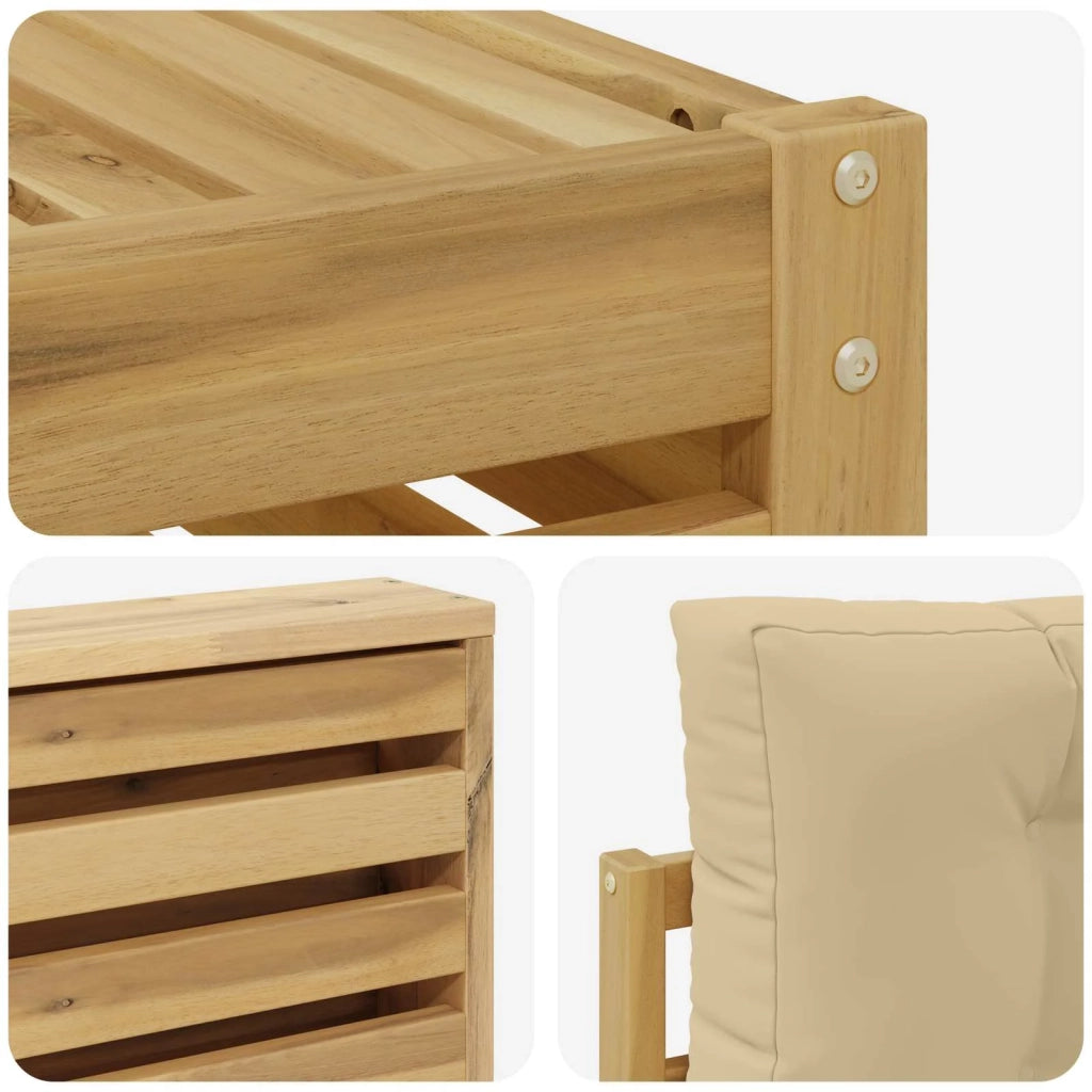 Set di divani da esterno 8 pz Bianco e Beige 3390173
