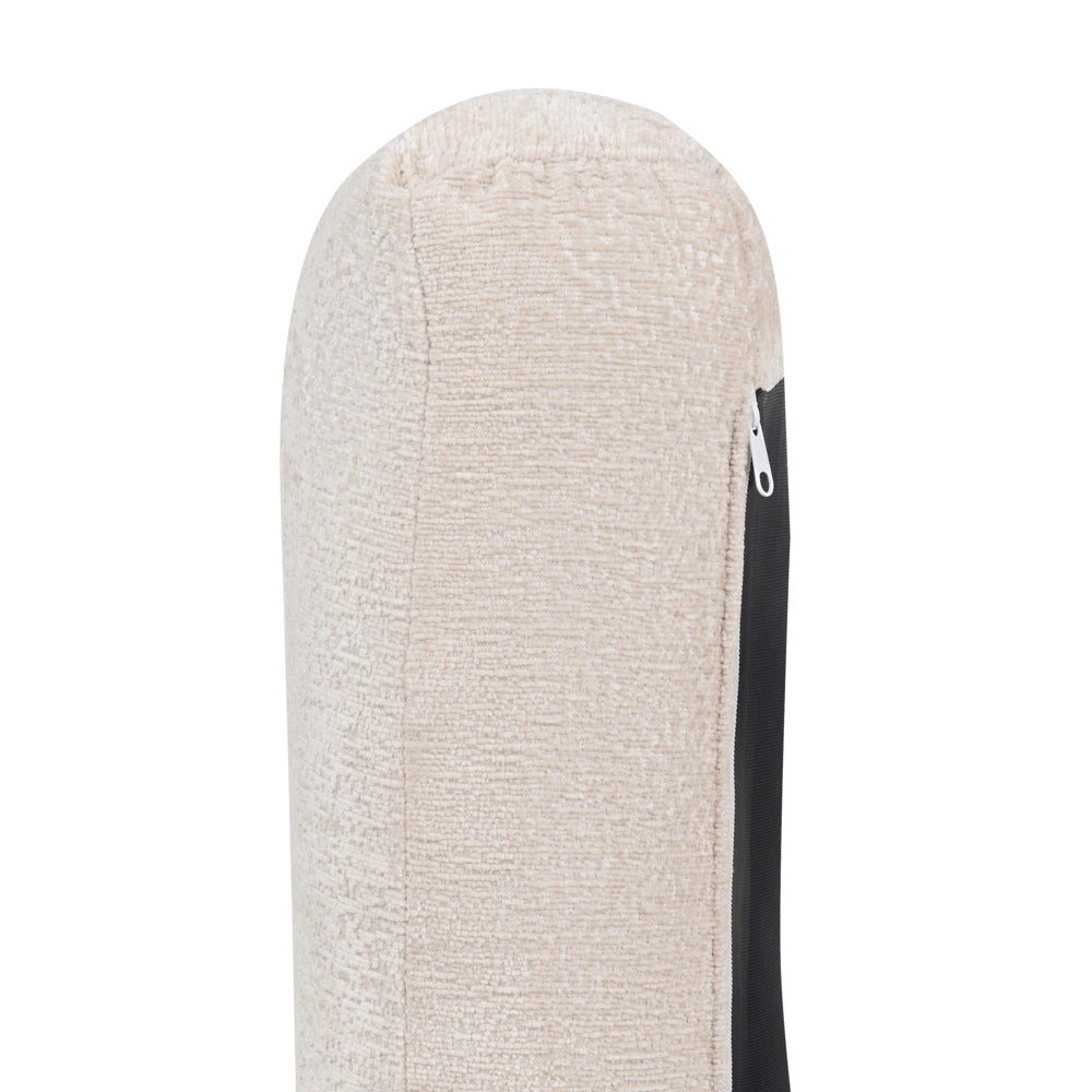 Poltrona retrò con rivestimento in poliestere gambe in legno spessa seduta in bouclé beige soggiorno moderno e minimalista