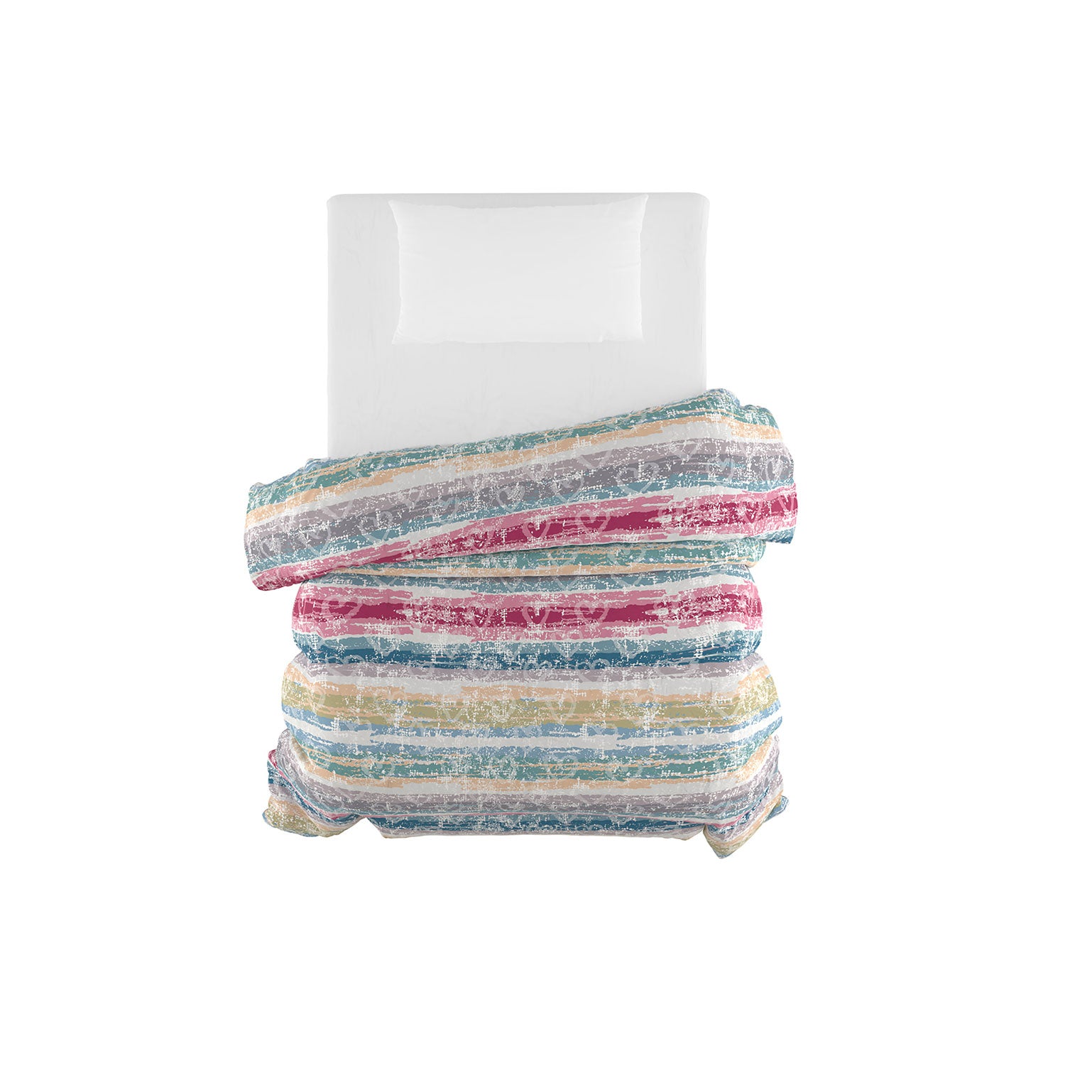 Trapunta Invernale Matrimoniale Stampata in Microfibra 200gr Double Face Love Lines