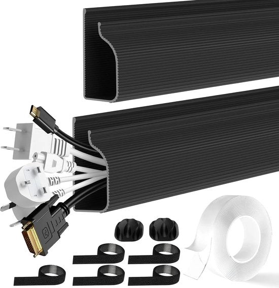 Sistema di Nascosto per Cavi - Trasformatore per Parete - Nascosto per Cavi TV e Altri Cavi - Dimensioni 40x2.79x6.1cm