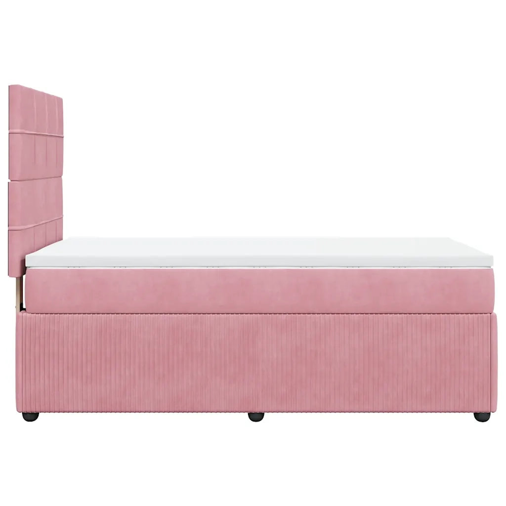 vidaXL Giroletto a Molle con Materasso Rosa 90x190 cm in Velluto