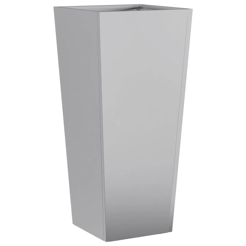 Fioriera rialzata per piante fiori giardino terrazze set da 2 35 x 35 x 75 cm acciaio zincato grigio 02_0038943