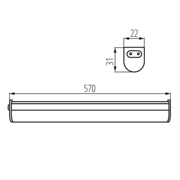 Lampada sottopensile Kanlux LINUS LED 7W 4000K 57cm