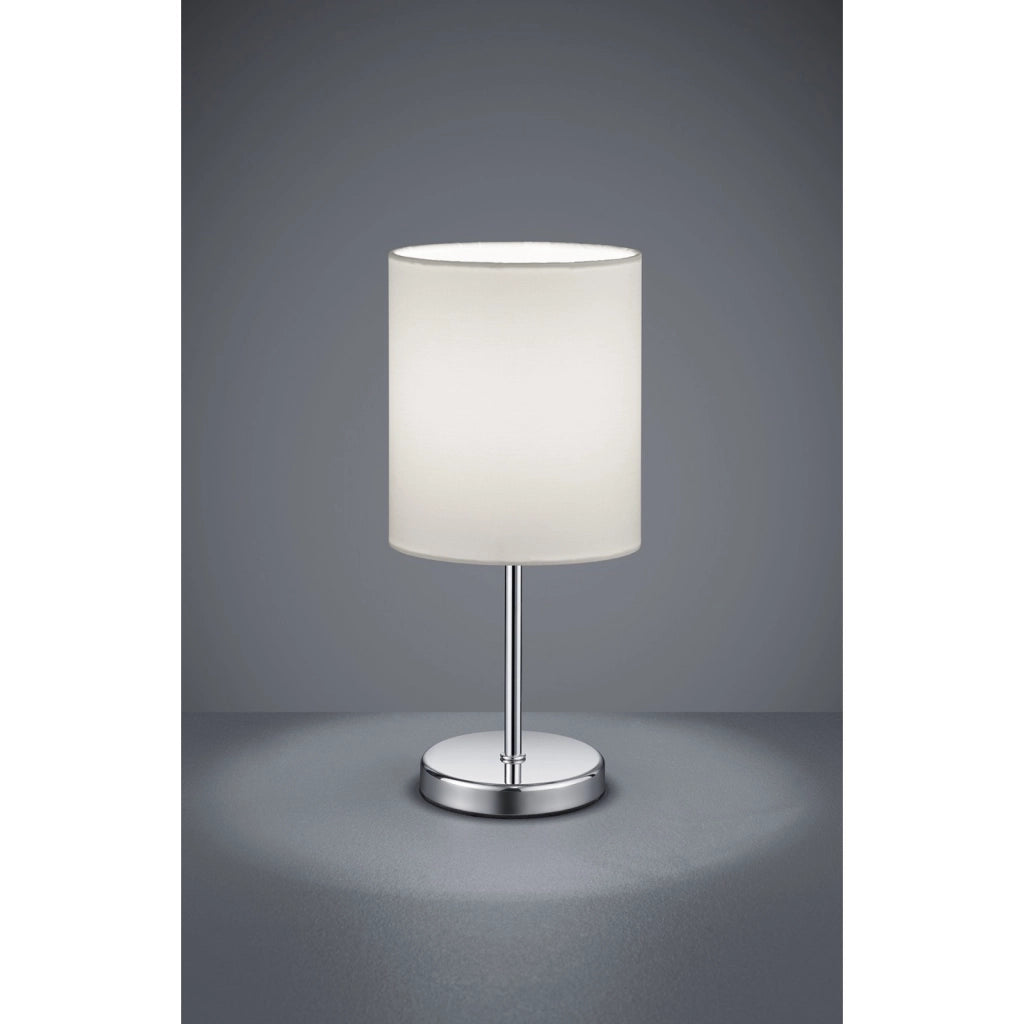 LAMPADA DA TAVOLO JERRY H.29CM BIANCA BASE CROMO