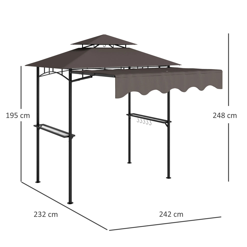 Gazebo da giardino ¨C zephmum ¨C 242x232x248 cm grigio