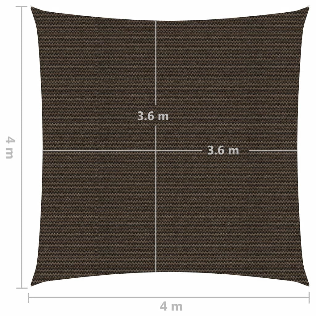 Vela ombreggiante 160 g/m² marrone 4 x 4 m HDPE 02_0009164