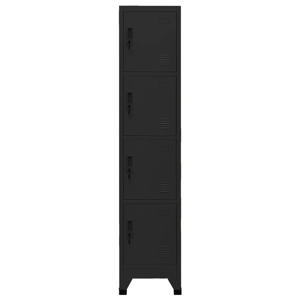 Armadietto con Serratura Nero 38x45x180 cm in Acciaio 339786