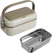Bentobox per adulti, 2 strati portatile, contenitore per pranzo senza latticelli con contenitore per utensili, rimovibile e lavabile in forno a microonde, adatto per pic nic, lavoro, ecc.