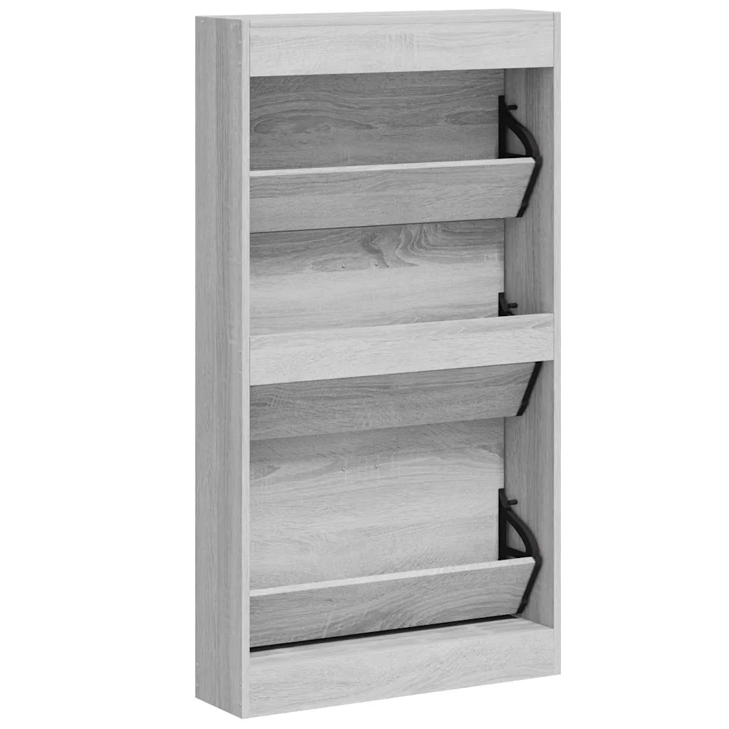 Scarpiera Grigio Sonoma 59x17x108 cm in Legno Multistrato 342532