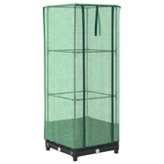 Vaso per fioriera rialzata per piante fiori terrazza da giardino rialzata con rivestimento in simil rattan 40 x 40 x 123 cm nero 02_0038770