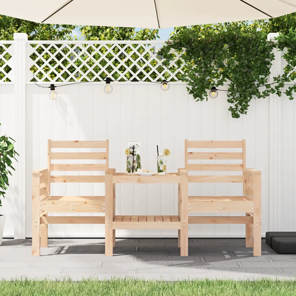 Panchina da Giardino | Panca da Giardino con Tavolino 2 Posti Legno Massello di Pino