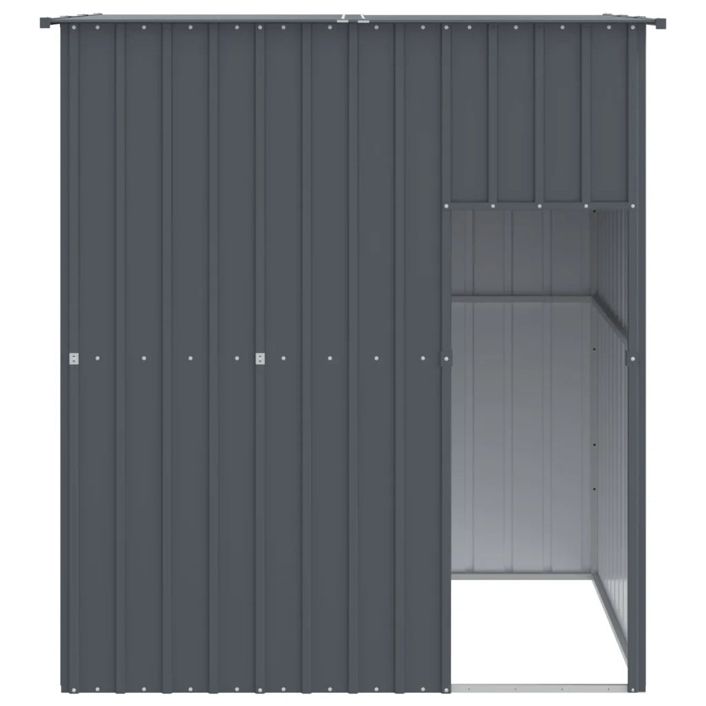Casetta Cani con Tetto Antracite 165x153x181 cm Acciaio Zincato 172363
