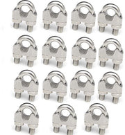 Clip per cavo in acciaio - 15 pezzi - per linea elettrica e applicazioni multiple - duraturo e affidabile - adatto per