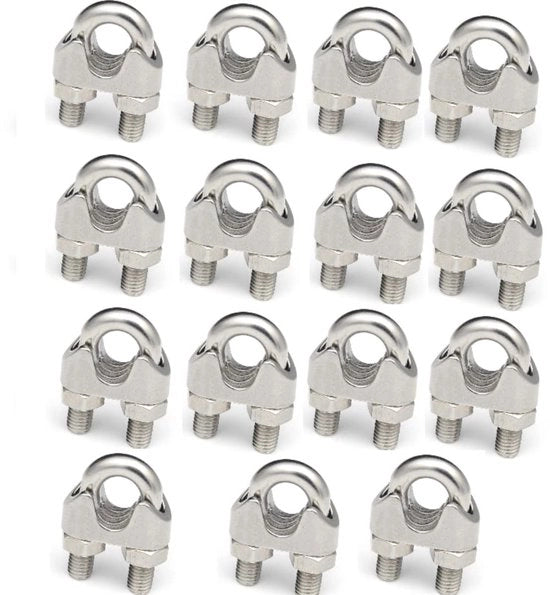 Clip per cavo in acciaio - 15 pezzi - per linea elettrica e applicazioni multiple - duraturo e affidabile - adatto per