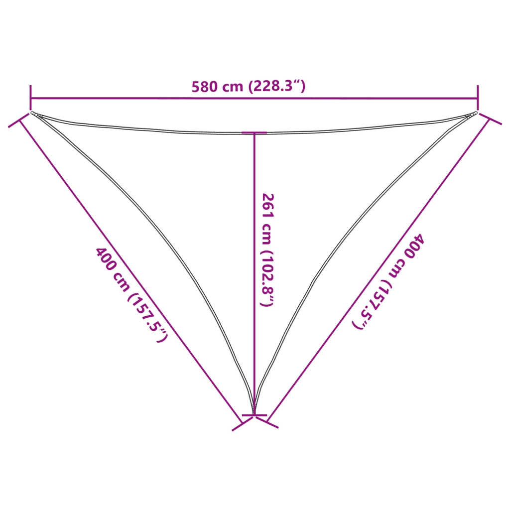 Vela Parasole | Telo Ombra | Vela da ombra 160 g/m2 Marrone 4x4x5,8 m in HDPE