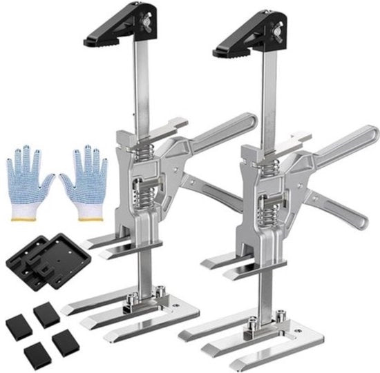 Arm multifunzionale per la manutenzione - 2 bracci attrezzi - sollevatore di mobili con 2 velocità - sollevatore per installazione di armadi - porte - mobili e finestre - fino a 400 kg