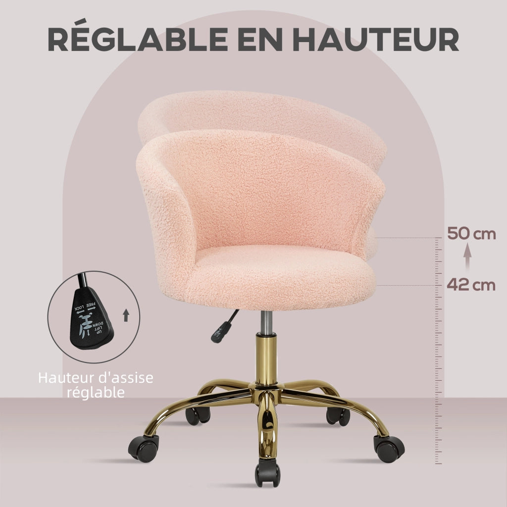 Sedia da ufficio ergonomica regolabile in altezza ¨C zephmum ¨C rosa
