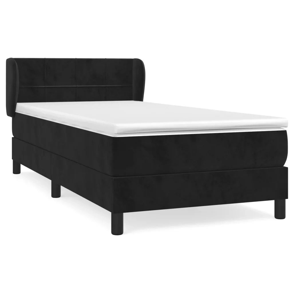 Giroletto a Molle con Materasso Nero 100x200 cm in Velluto cod mxl 61825
