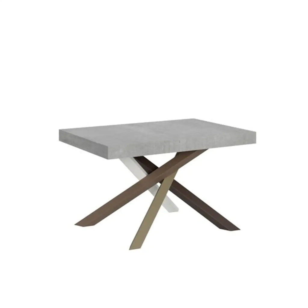 Tavolo allungabile 140/244x90 cm Volantis colore cemento gambe multicolore 4/C