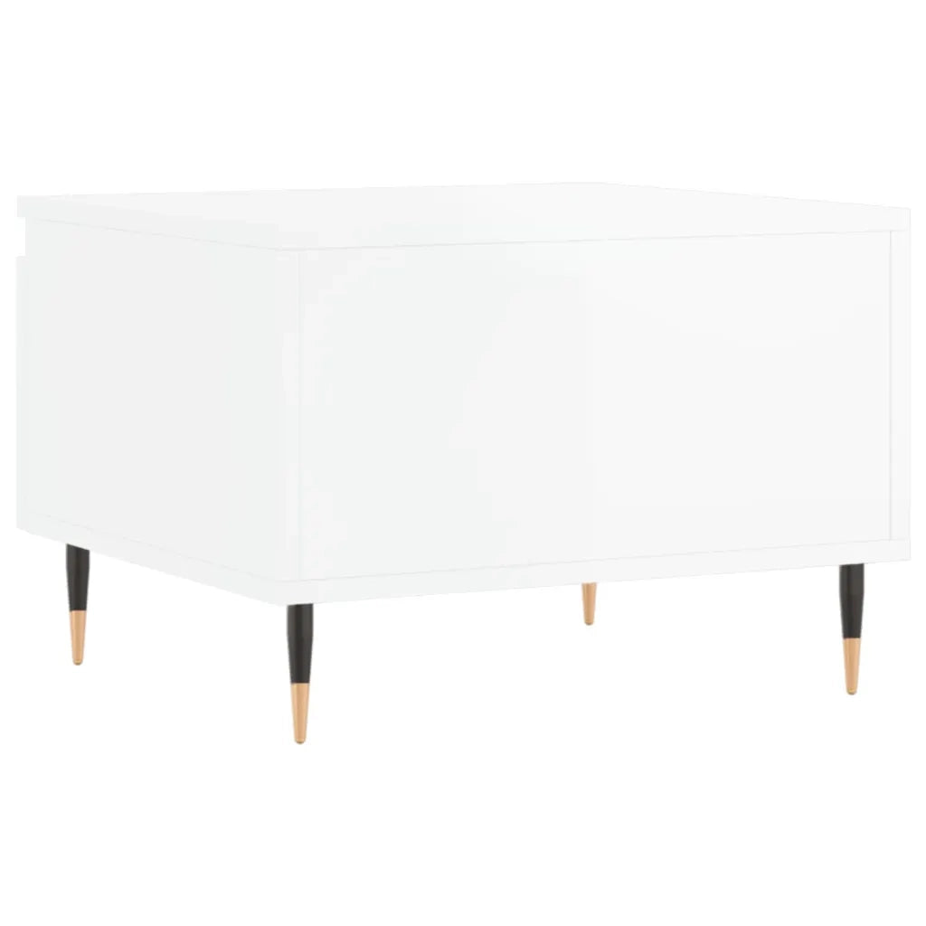 Tavolini Salotto 2pz Bianco Lucido 50x46x35cm Legno Multistrato