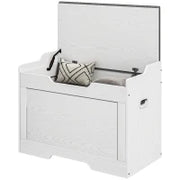 Panca Contenitore da 103L Multifunzione in Legno con Cuscino in Tessuto, 75x40x56cm, Bianco