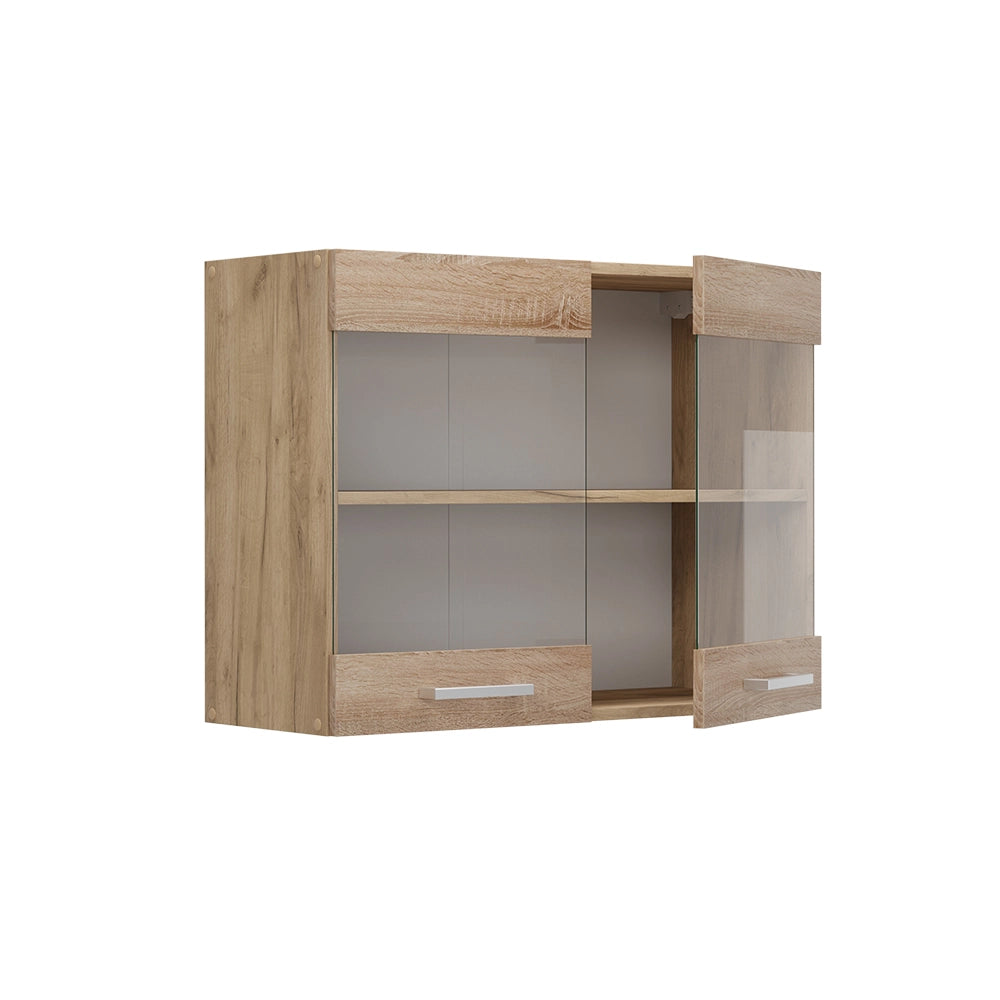 Mobile da cucina in vetro R-Line Sonoma/Rovere dorato 80 cm Vicco