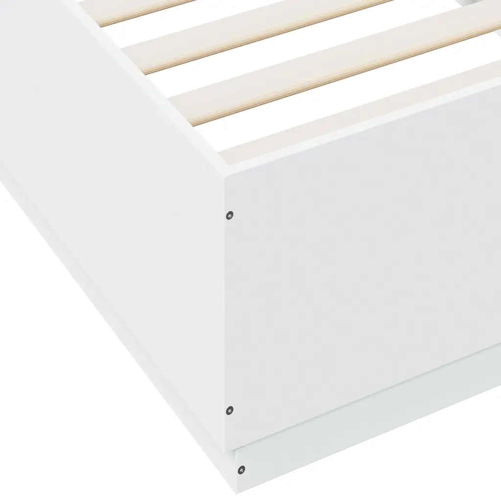 Giroletto con Luci LED-Struttura Letto Bianco 90x200 cm in Legno Multistrato 958397