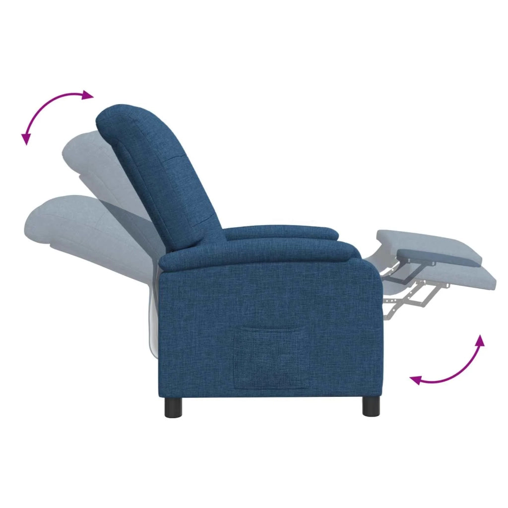 Divano Sedia-Poltrona reclinabile Blu Tessuto 385365