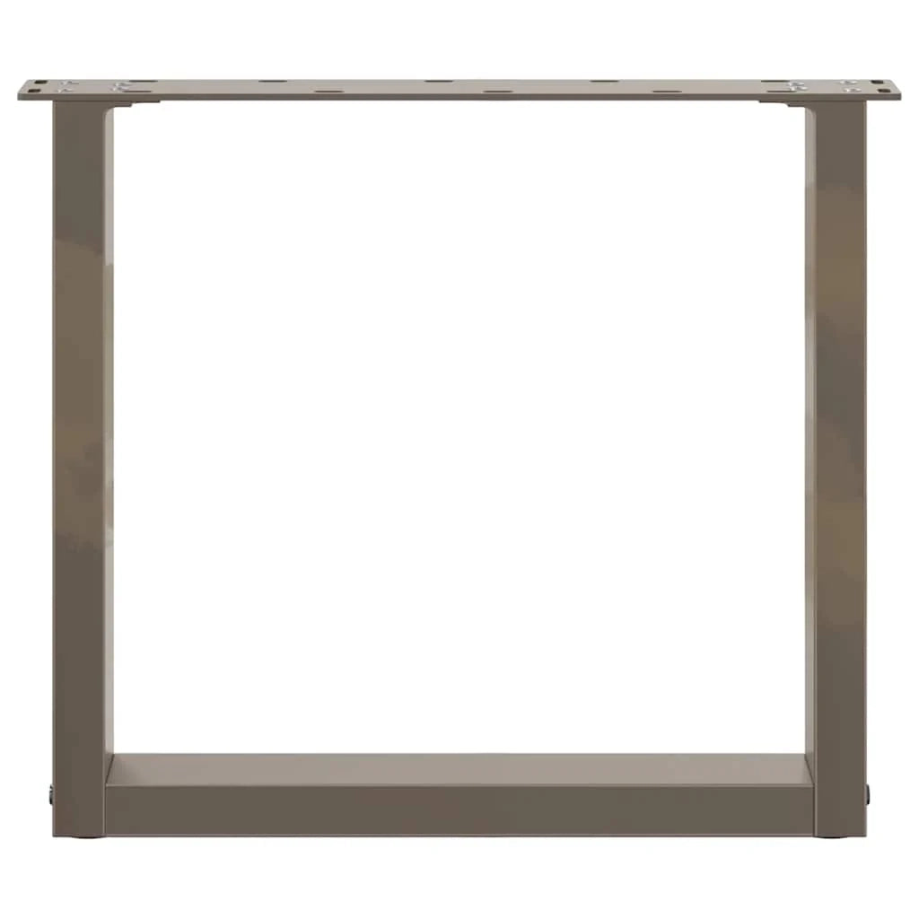 Set di 2 gambe regolabili per tavolino da caffè a forma di U 50 x 43 cm dal design moderno in acciaio naturale 02_0057399
