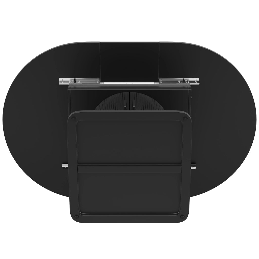 TAVOLO allungabile con vano contenitore 118-158x118x76 cm MDF e metallo Nero