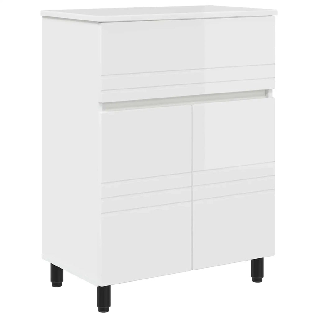 Mobiletto da bagno Bianco Lucido 60 x 35 x 80 cm 889419