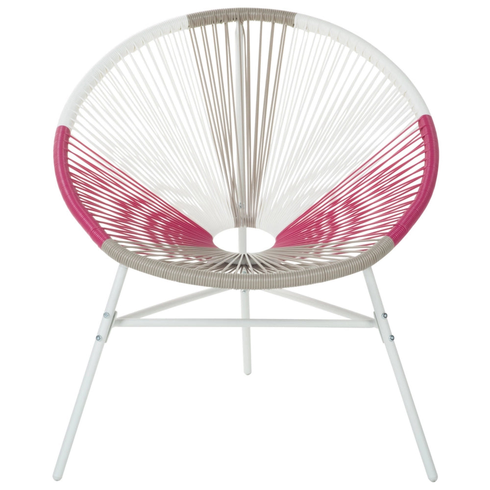 Set di 2 Sedie da Giardino spaghetti di colore beige e rosa stile Moderno contemporaneo