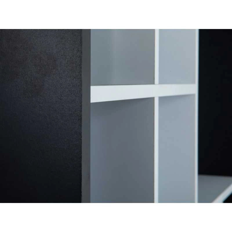 Libreria Inter Link da parete in laminato nero/bianco dim.70x13x70 cm