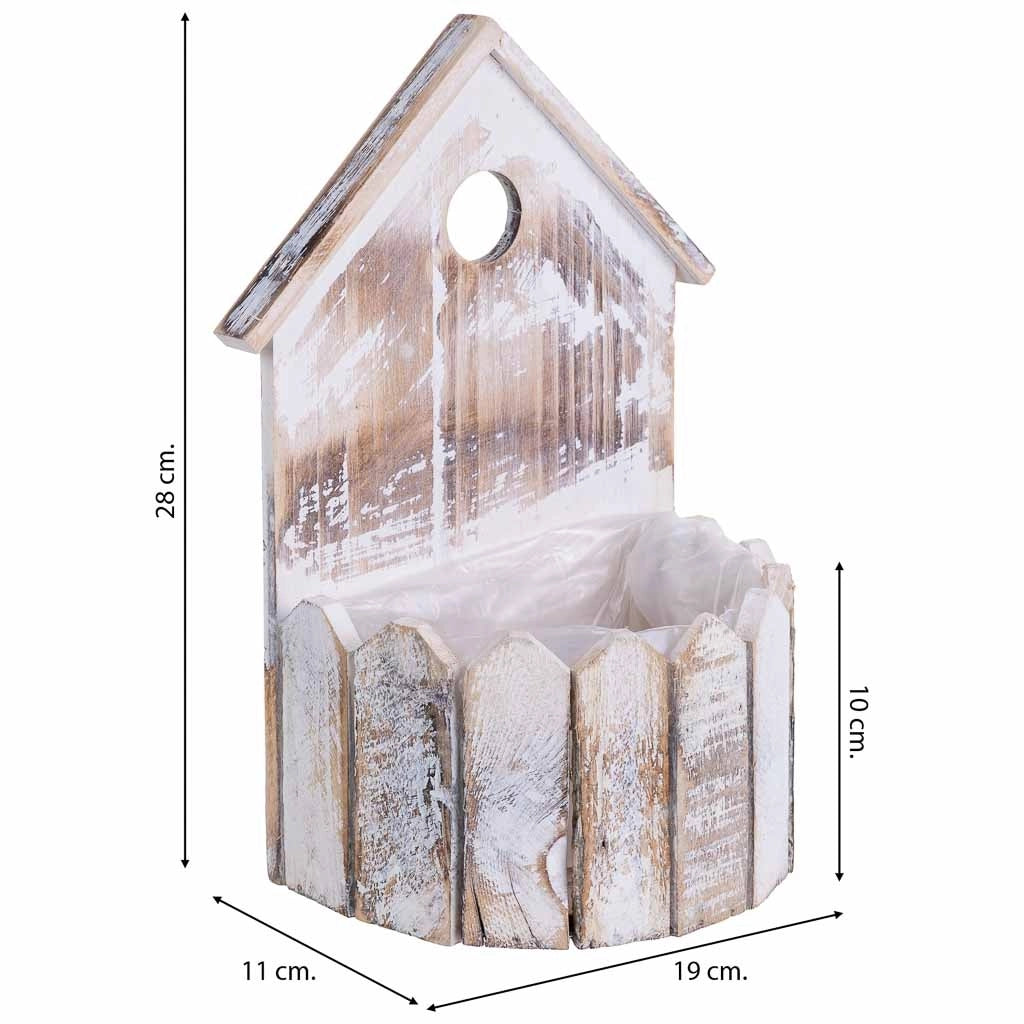 Rotondo portavaso in legno 19x11x28/10h cm