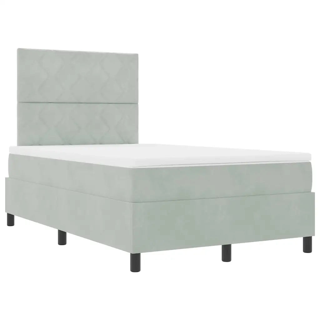 Letto a Sorgente LED Grigio chiaro 120 x 190 cm Tessuto 3343364