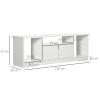 Mobile Porta TV Fino a 42" con Armadietto e Ripiani Aperti in Legno, 120x30x41cm