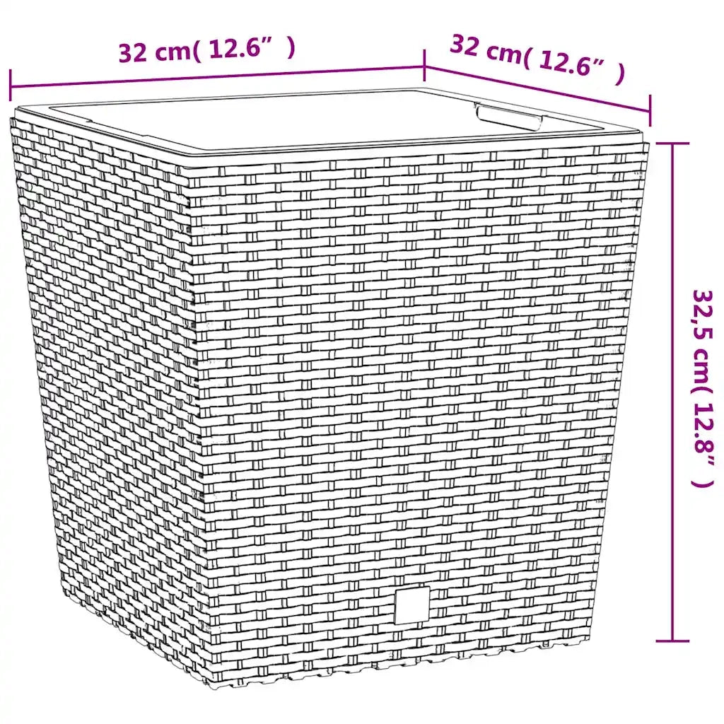Fioriera con Interno Rimovibile Marrone 21 / 32 L PP Rattan 364679