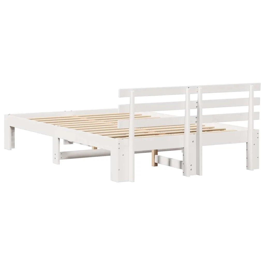Struttura del letto Bianco 120 x 200 cm Pino massello 872612