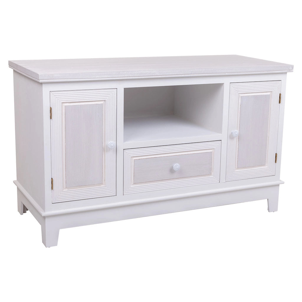 Mobile base in legno bianco 100x42x60h cm