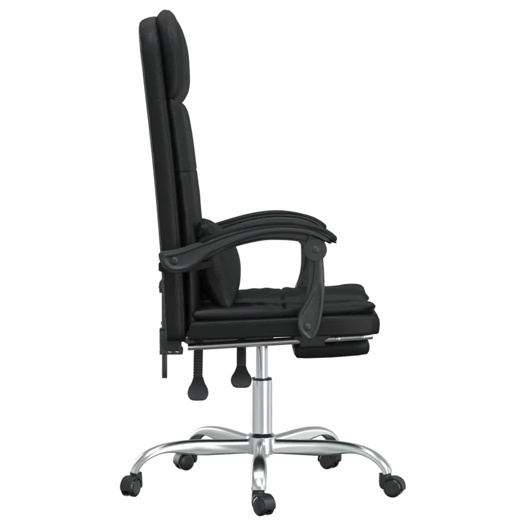 Poltrona massaggiante reclinabile per ufficio computer studio similpelle nera 02_0025417