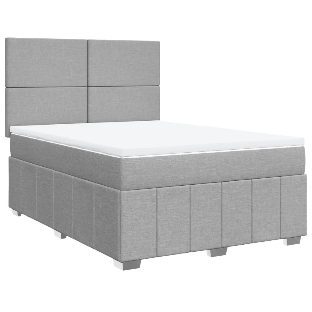 Giroletto a Molle con Materasso Grigio Chiaro 140x200cm Tessuto