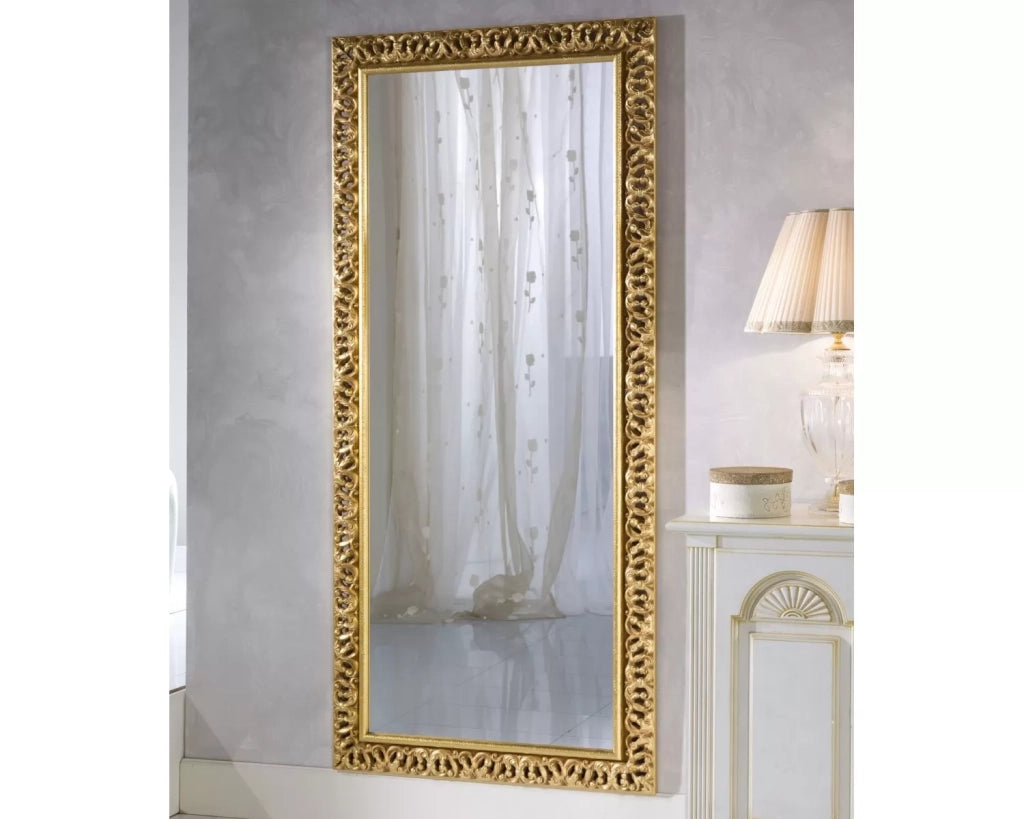Mobili2g - specchiera in foglia oro rettangolare 90 x h. 180 x p. 4