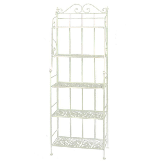 Portapiante 5 ripiani 60x28xh180 cm in Metallo Jessica Bianco